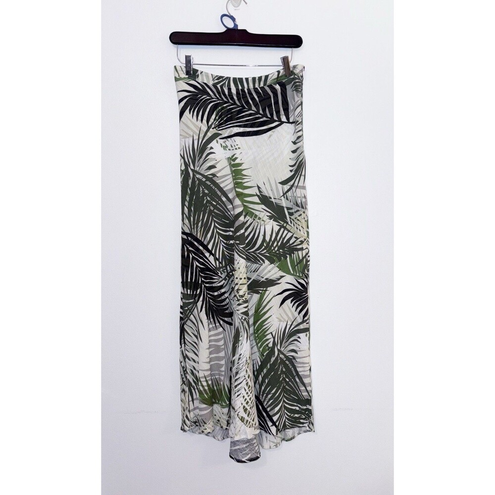 Zara Green Tropical Print Maxi Skirt Size Small - Picture 3 of 5